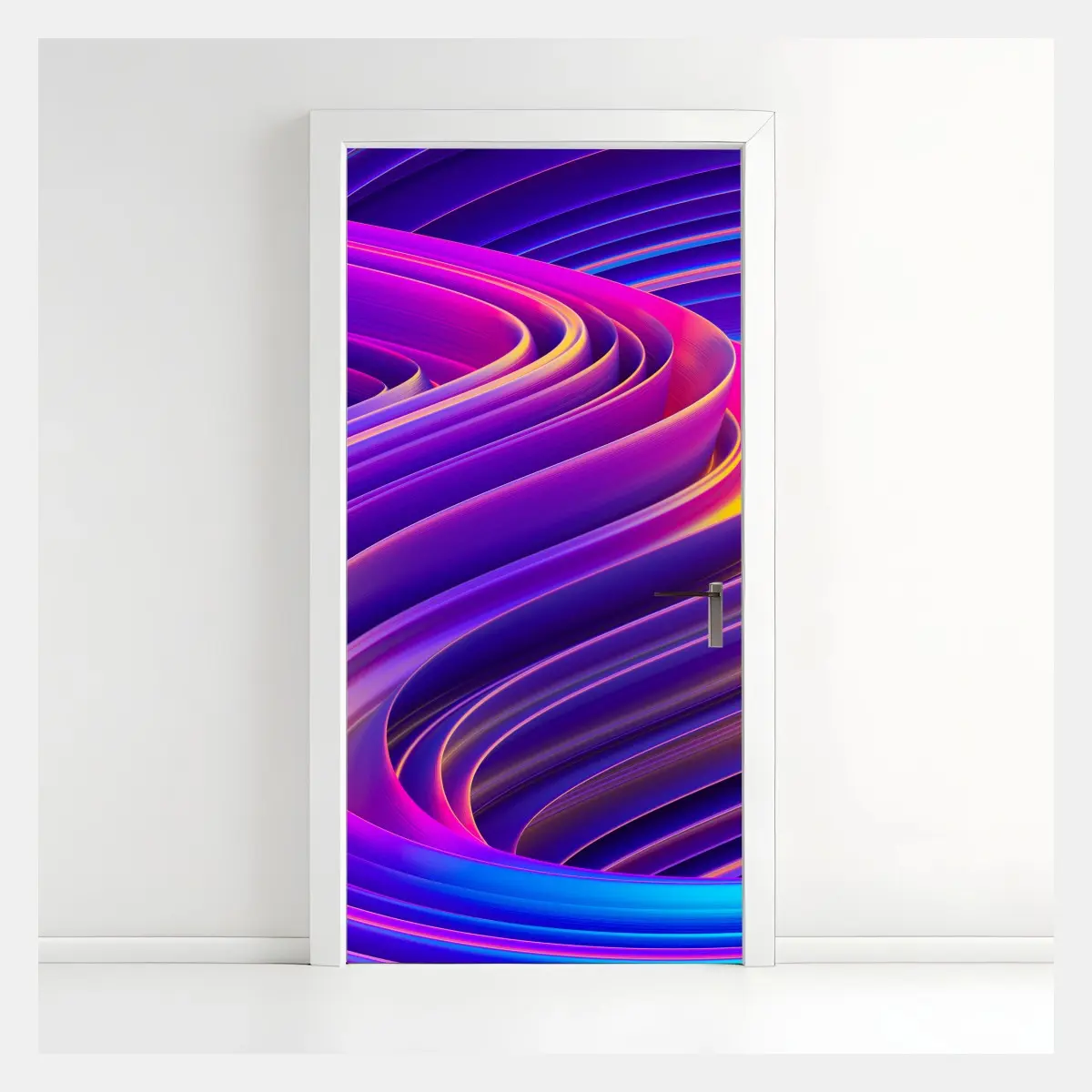 Door sticker vibrant purple 3d ribbon swirl ⁕ Wallissimo® Door sticker vibrant purple 3d ribbon swirl ⁕ Wallissimo®