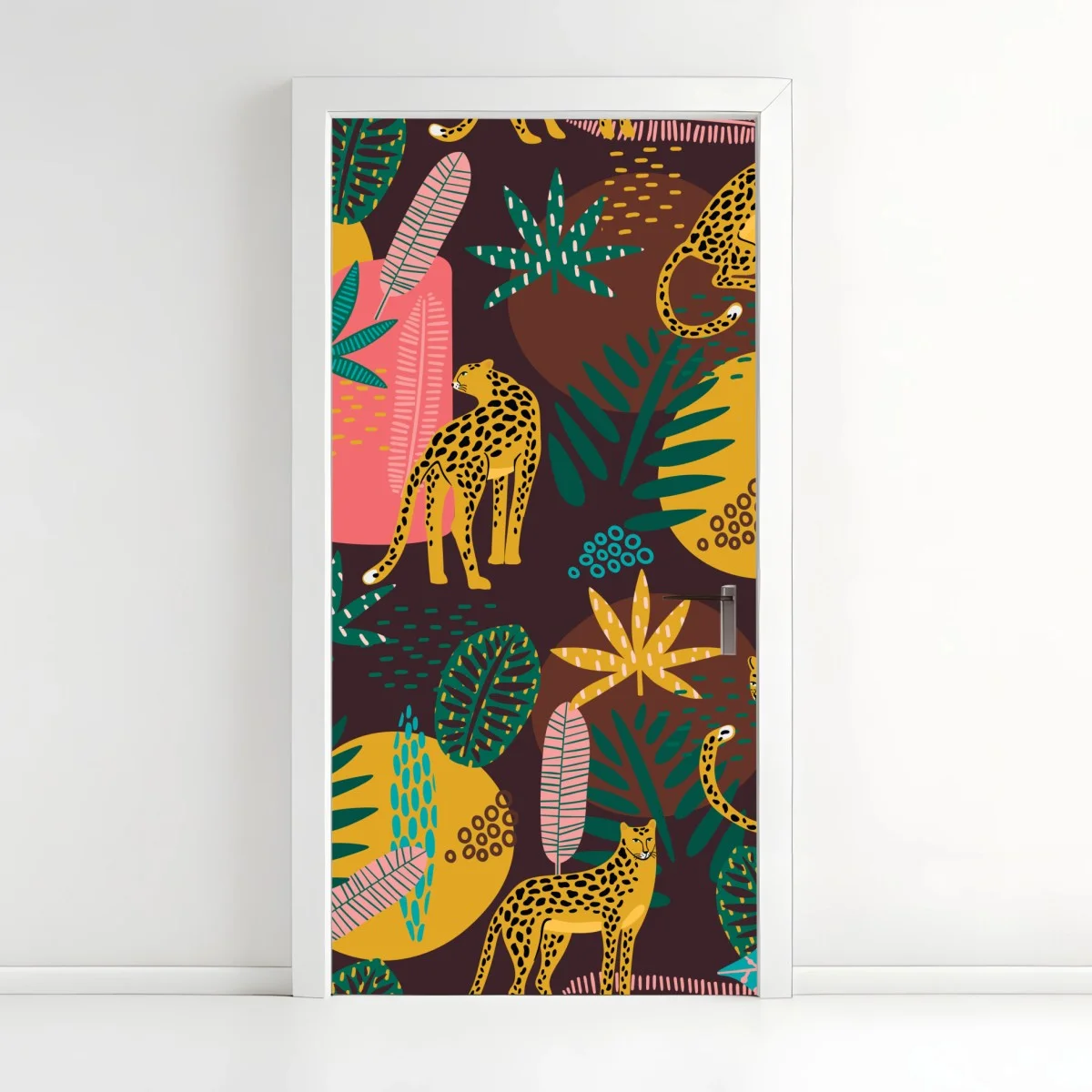 Door sticker tropical leopard jungle pattern ⁕ Wallissimo® Door sticker tropical leopard jungle pattern ⁕ Wallissimo®