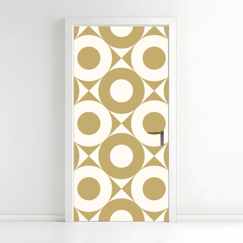 Door sticker gold geometric circle pattern