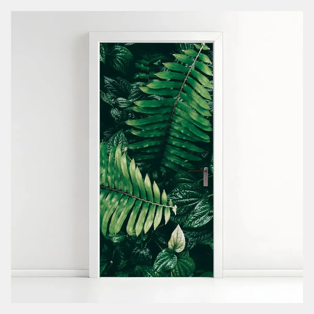 Door sticker lush tropical green leaves ⁕ Wallissimo® Door sticker lush tropical green leaves ⁕ Wallissimo®