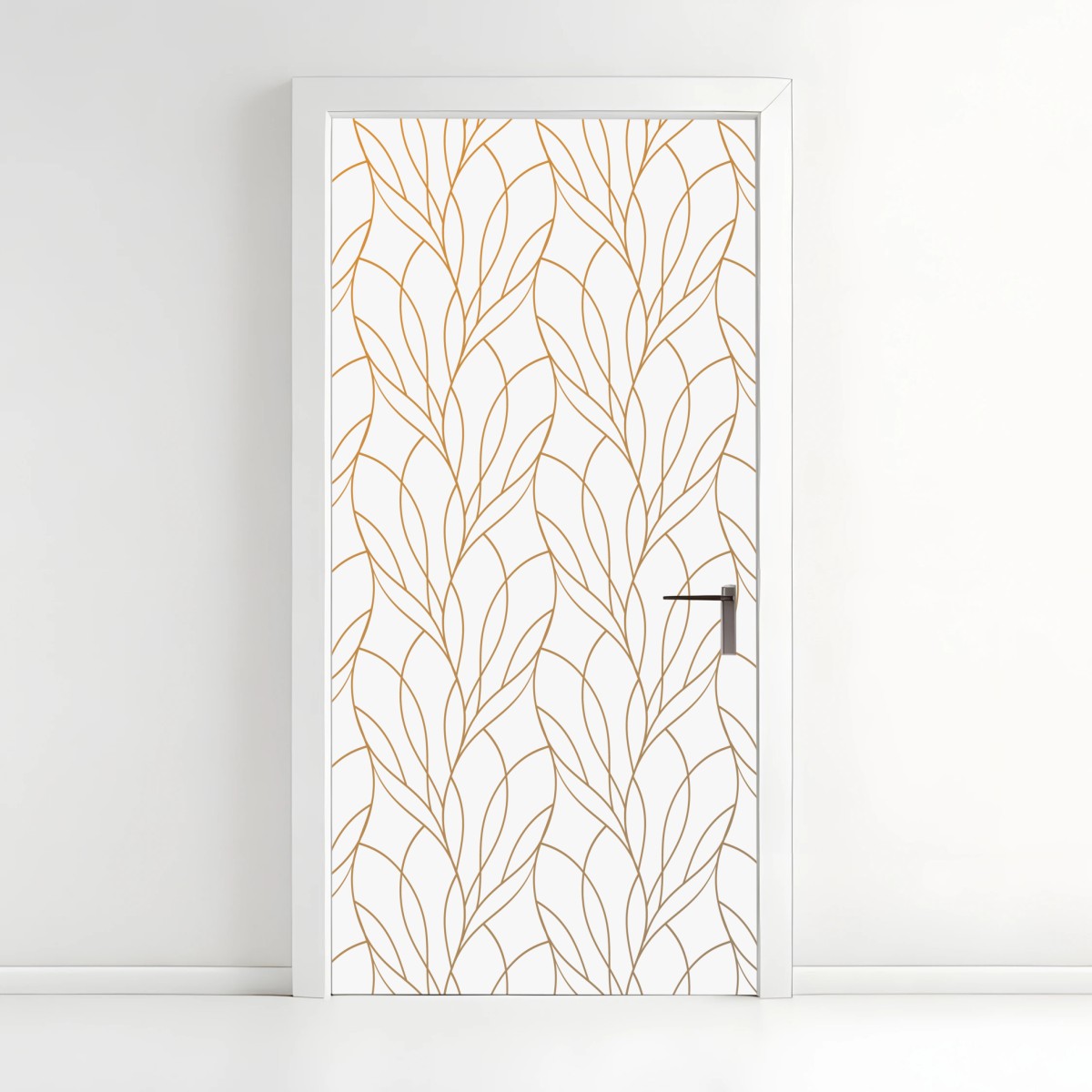 Door sticker golden leaf pattern on white background ⁕ Wallissimo® Door sticker golden leaf pattern on white background ⁕ Wallissimo®