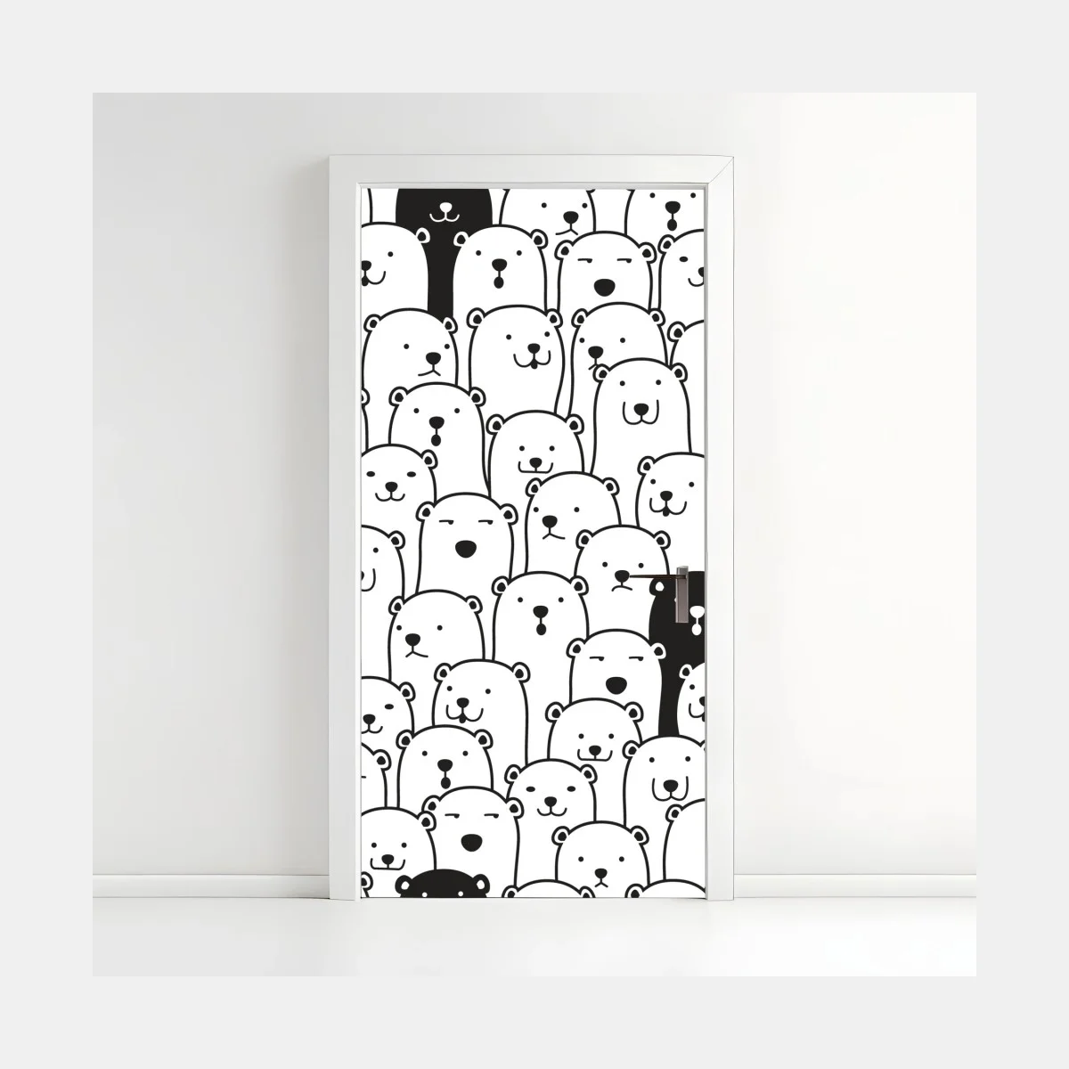 Door sticker adorable bear crowd pattern ⁕ Wallissimo® Door sticker adorable bear crowd pattern ⁕ Wallissimo®