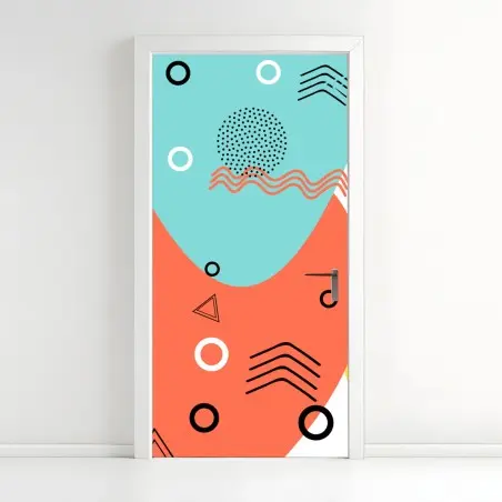 Door sticker playful geometric pattern • Wallissimo®