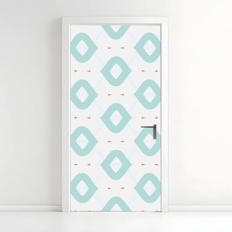 Door sticker turquoise geometric diamond pattern • Wallissimo®