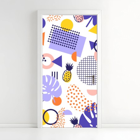 Door sticker playful tropical geometric pattern • Wallissimo®