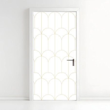 Door sticker gold art deco arch pattern • Wallissimo®
