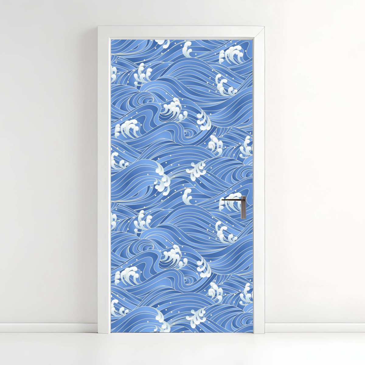 Door sticker stylized Japanese wave pattern • Wallissimo® Door sticker stylized Japanese wave pattern • Wallissimo®