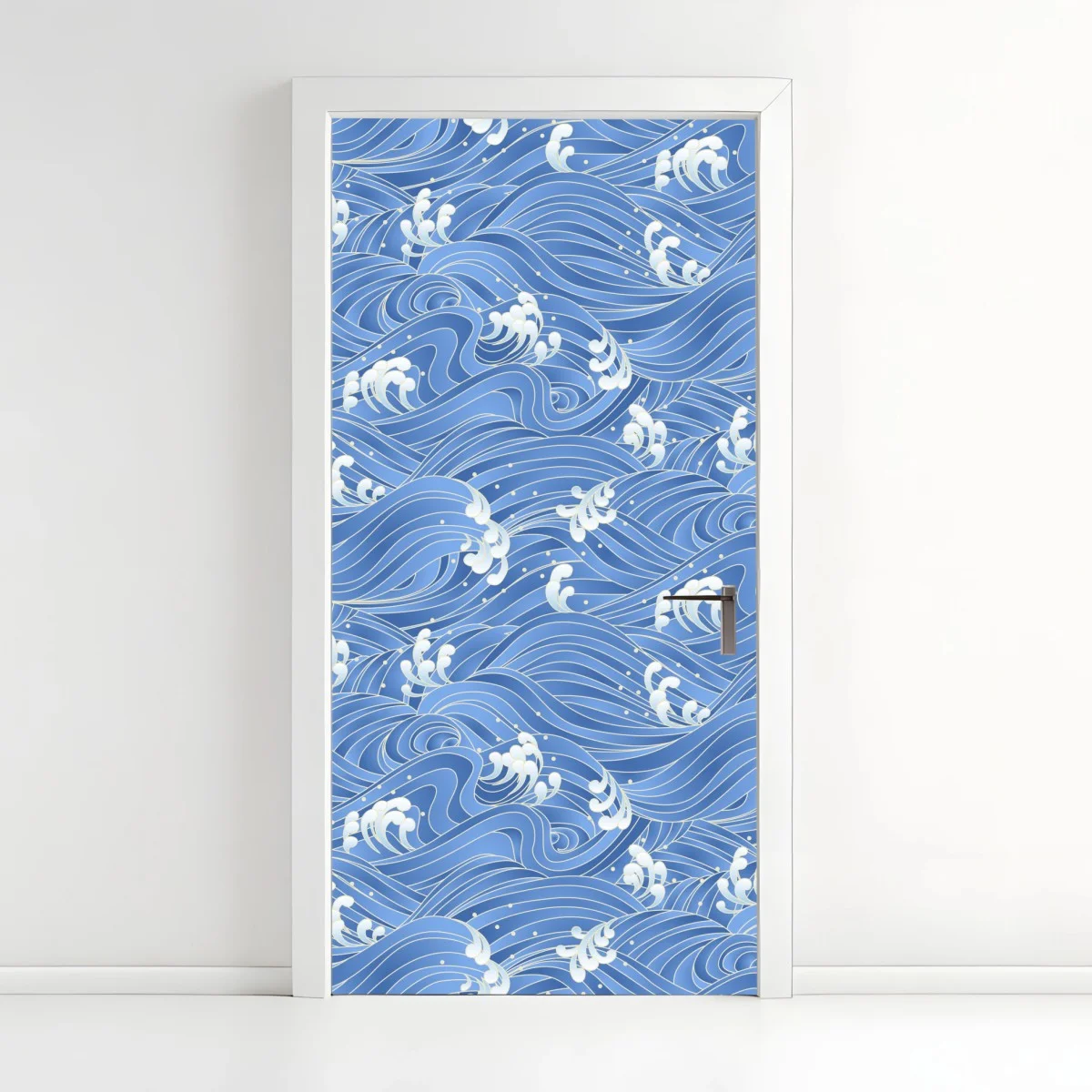Door sticker stylized Japanese wave pattern ⁕ Wallissimo® Door sticker stylized Japanese wave pattern ⁕ Wallissimo®