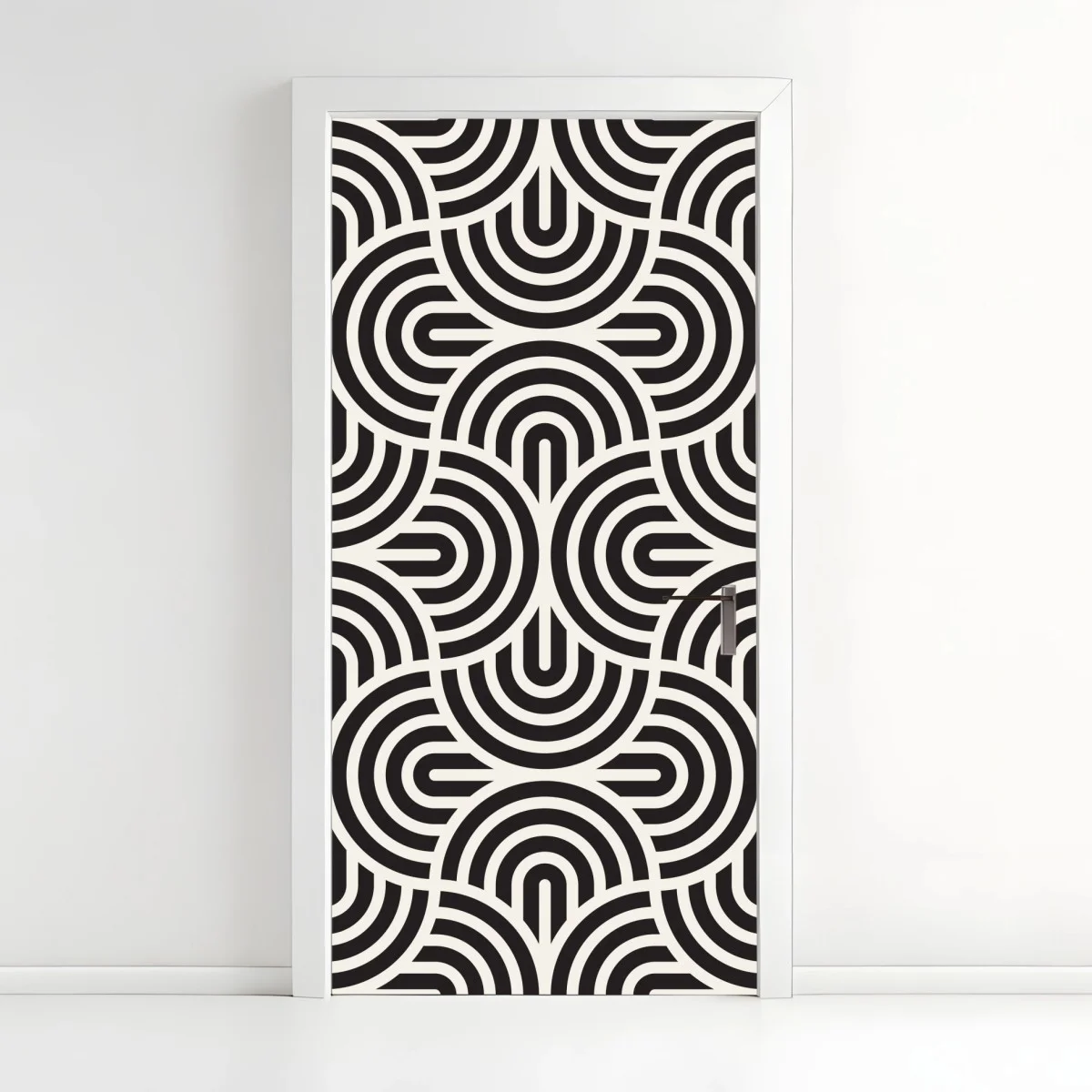 Door sticker black and white geometric pattern ⁕ Wallissimo® Door sticker black and white geometric pattern ⁕ Wallissimo®