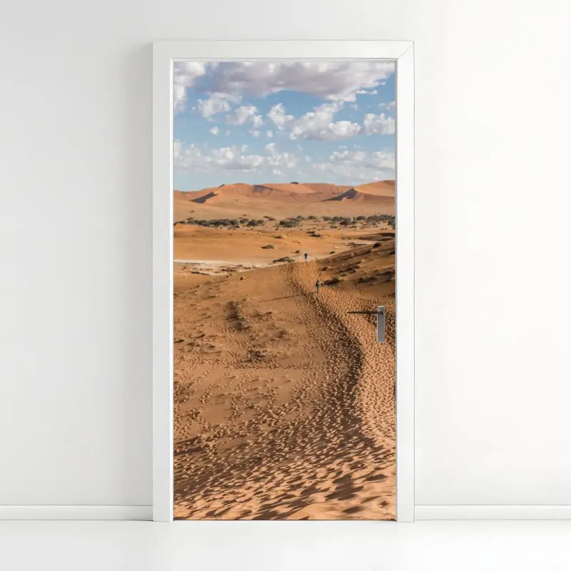 Door sticker vast desert dunes under blue sky