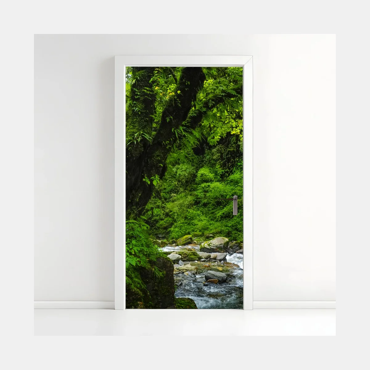 Door sticker lush green waterfall forest landscape ⁕ Wallissimo® Door sticker lush green waterfall forest landscape ⁕ Wallissimo®