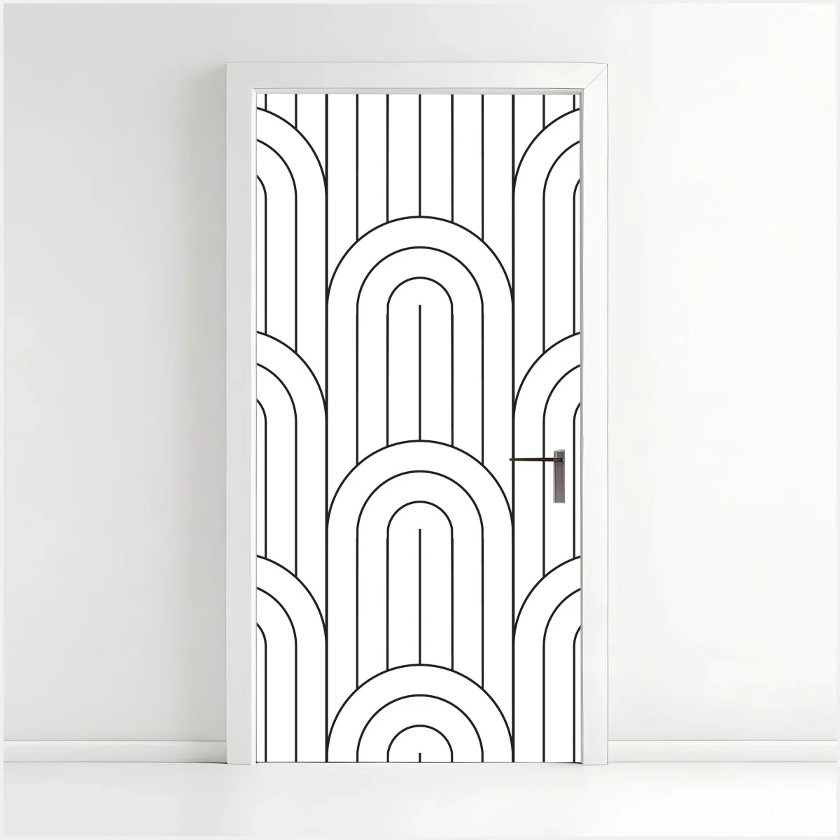 Door sticker monochrome retro arch pattern ⁕ Wallissimo® Door sticker monochrome retro arch pattern ⁕ Wallissimo®