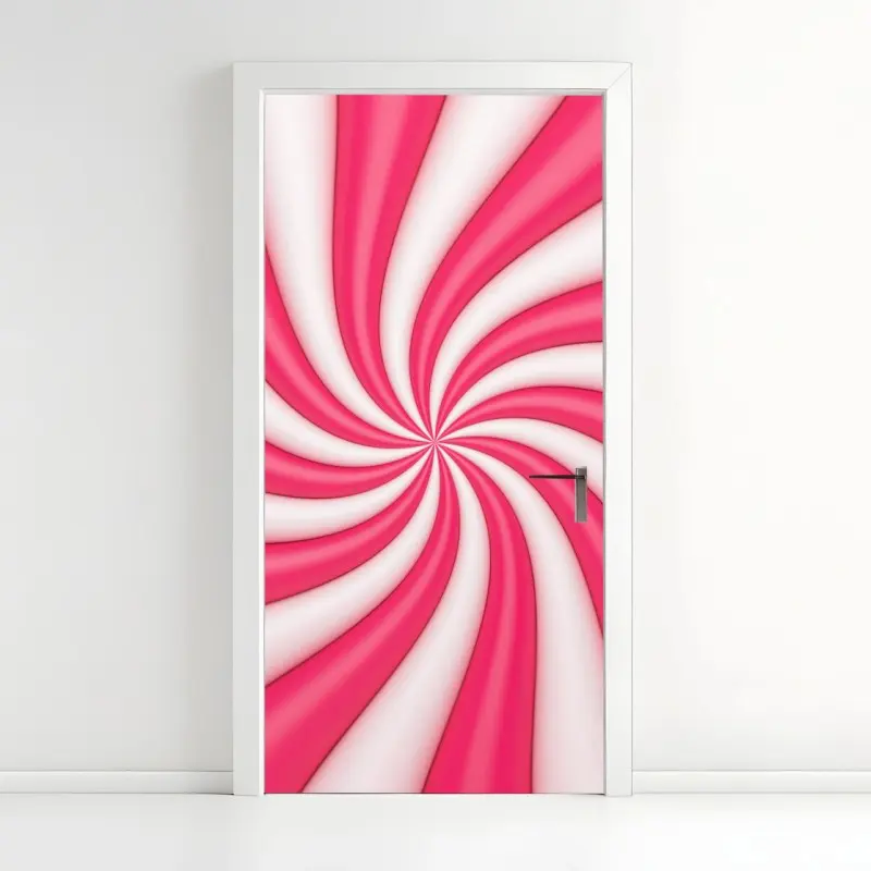 Door sticker pink candy swirl spiral