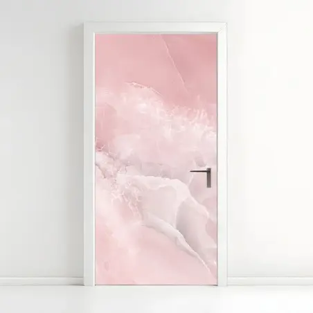 Door sticker soft pink marble texture • Wallissimo®