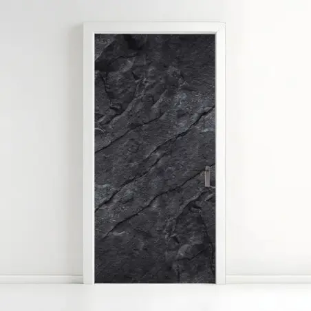 Door sticker dark rock texture wall art • Wallissimo®