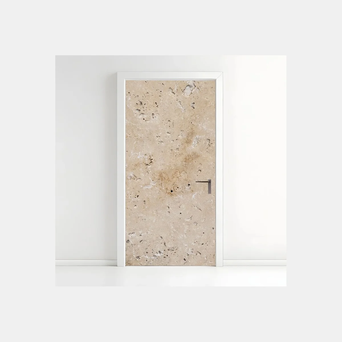 Door sticker beige travertine stone texture ⁕ Wallissimo® Door sticker beige travertine stone texture ⁕ Wallissimo®