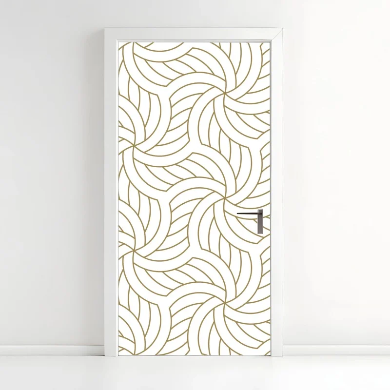 Door sticker gold geometric swirl pattern
