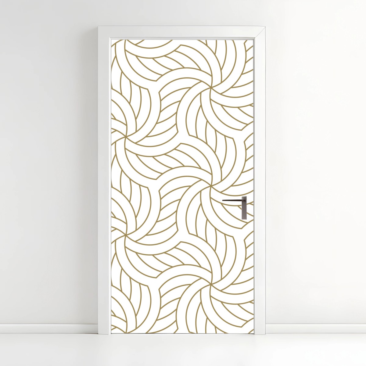 Door sticker gold geometric swirl pattern • Wallissimo®