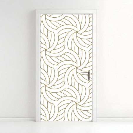 Door sticker gold geometric swirl pattern • Wallissimo®