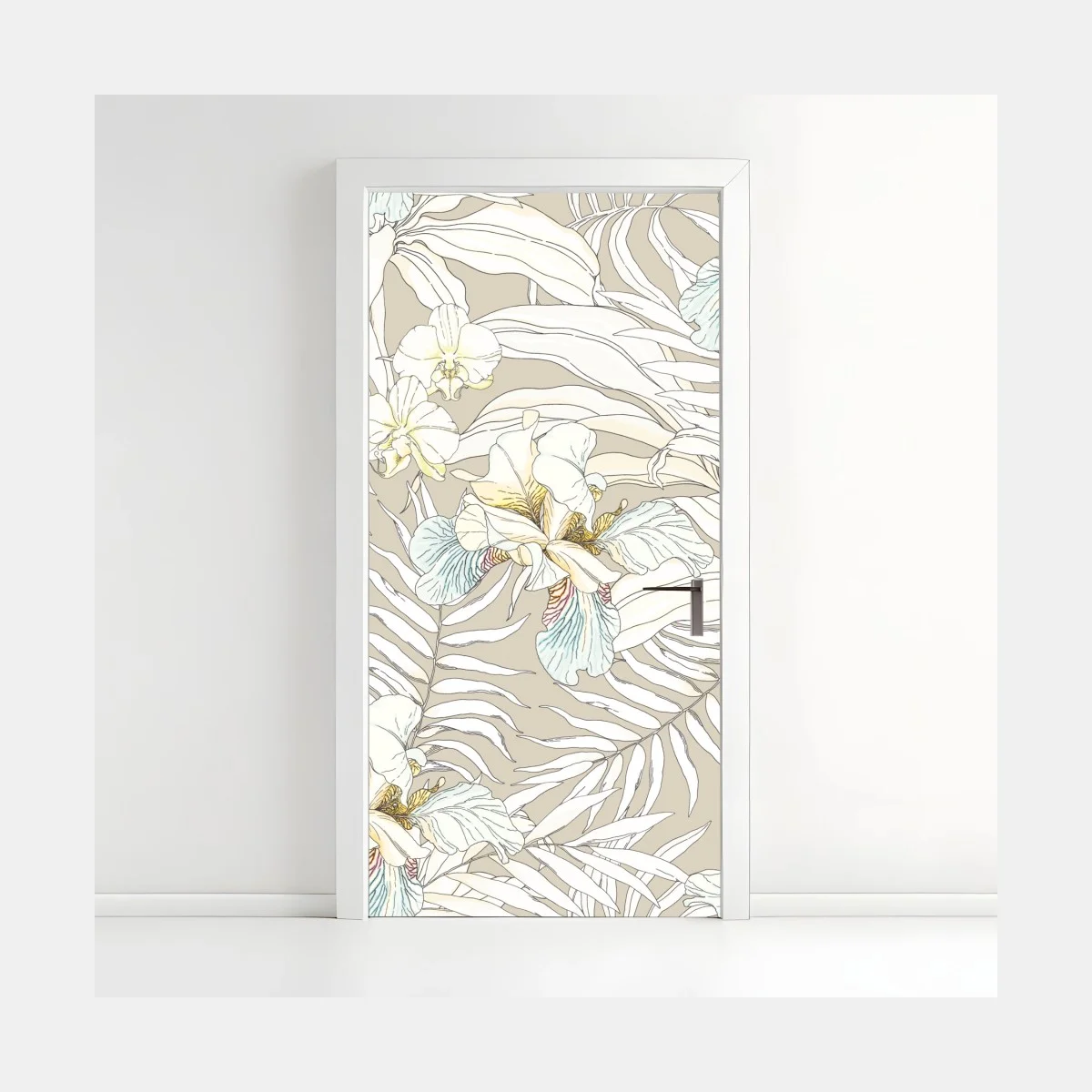 Door sticker tropical cockatoo floral pattern ⁕ Wallissimo® Door sticker tropical cockatoo floral pattern ⁕ Wallissimo®