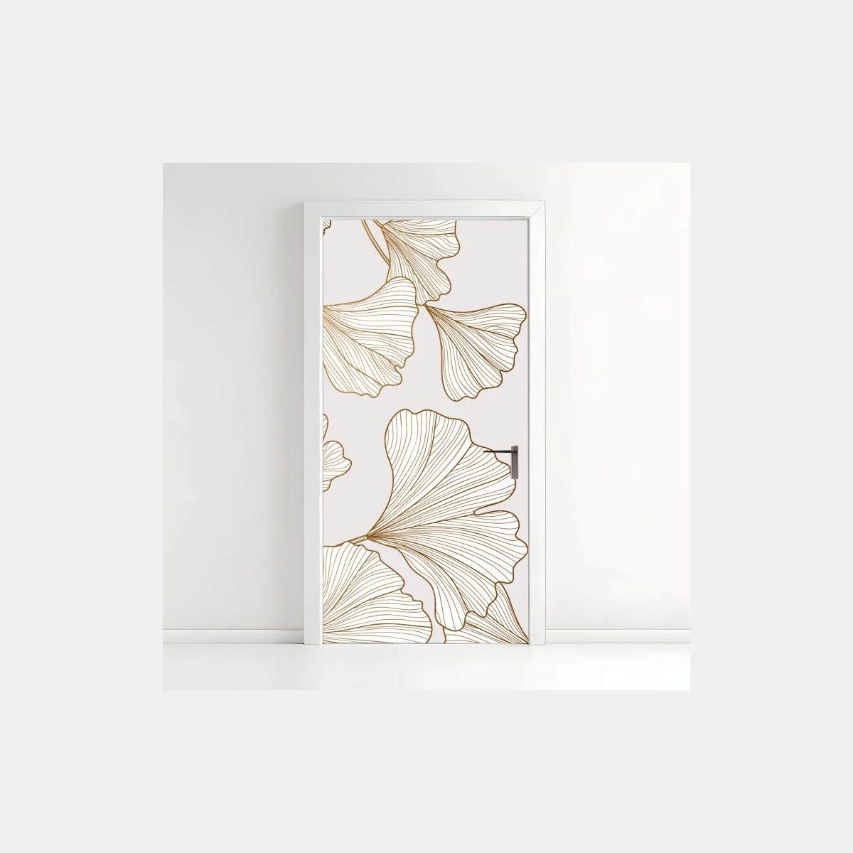 Door sticker delicate golden ginkgo botanical pattern ⁕ Wallissimo® Door sticker delicate golden ginkgo botanical pattern ⁕ Wallissimo®