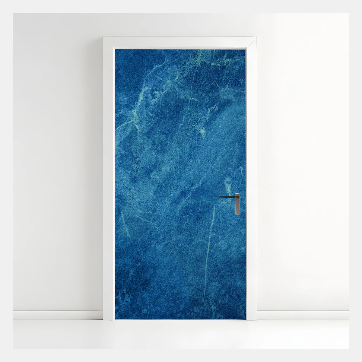 Door sticker deep blue marble texture wall art • Wallissimo® Door sticker deep blue marble texture wall art • Wallissimo®