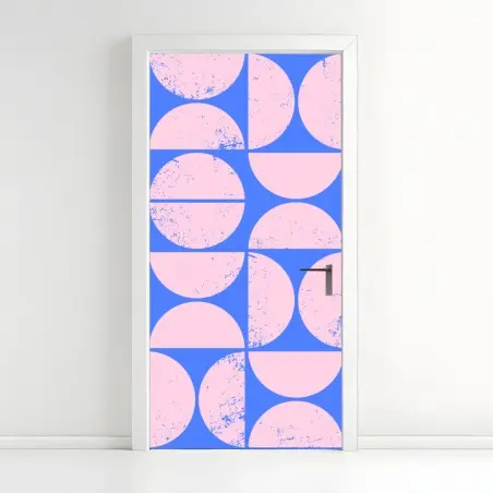 Door sticker pastel geometric circle pattern • Wallissimo®