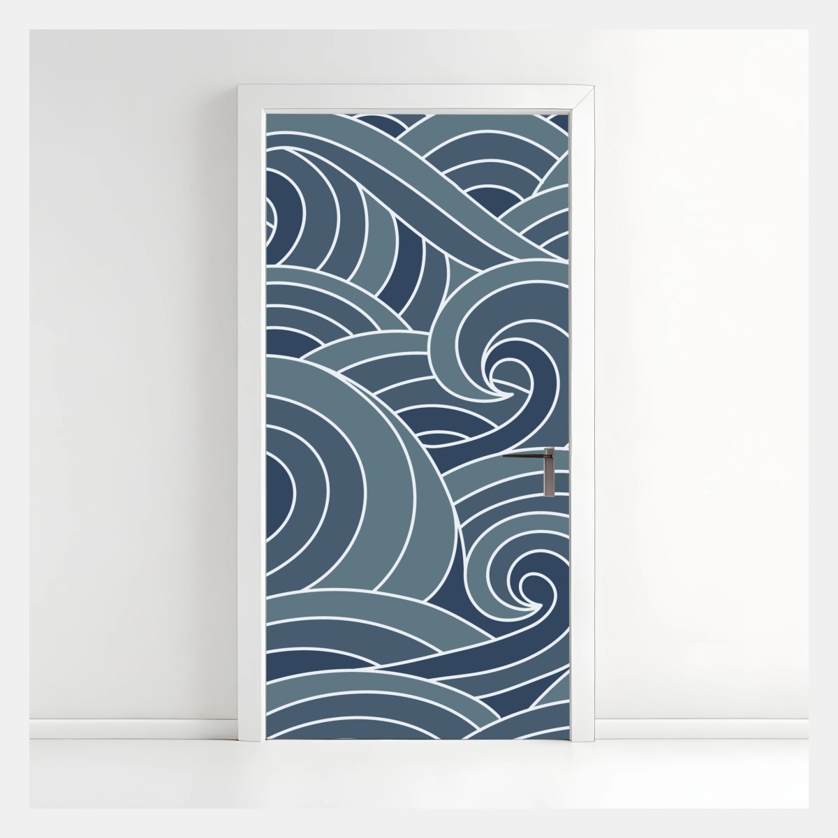 Door sticker stylized ocean wave pattern ⁕ Wallissimo® Door sticker stylized ocean wave pattern ⁕ Wallissimo®