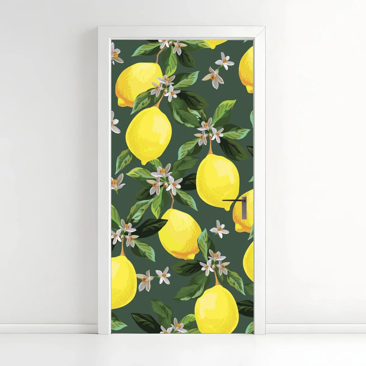 Door sticker lemon blossom botanical print ⁕ Wallissimo® Door sticker lemon blossom botanical print ⁕ Wallissimo®