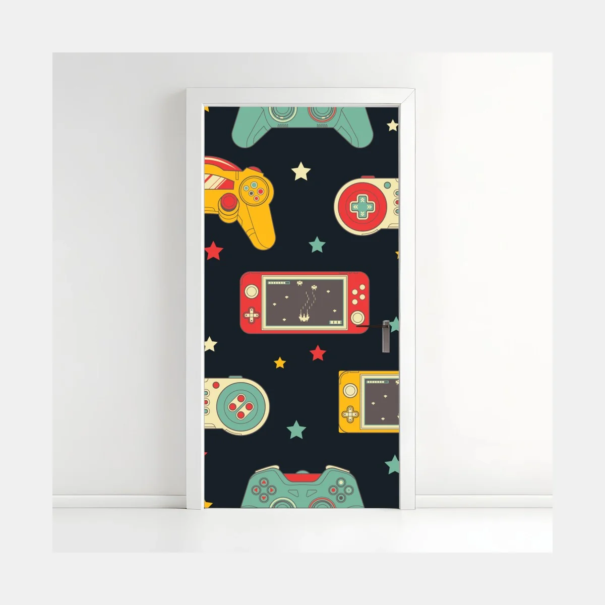 Door sticker retro game controller pattern ⁕ Wallissimo® Door sticker retro game controller pattern ⁕ Wallissimo®