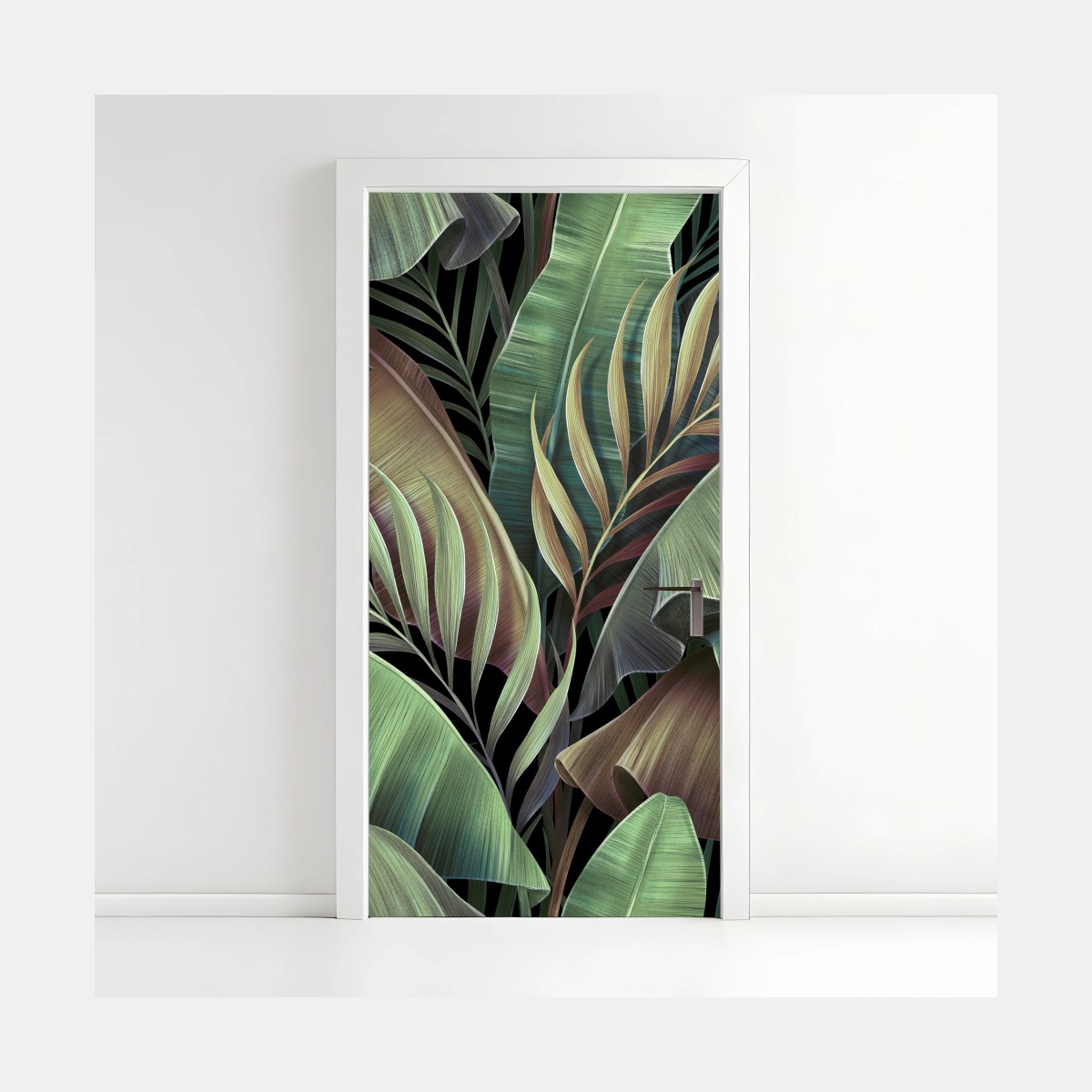 Door sticker tropical leaves botanical pattern • Wallissimo® Door sticker tropical leaves botanical pattern • Wallissimo®