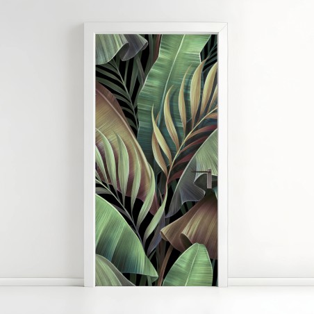 Door sticker tropical leaves botanical pattern • Wallissimo®