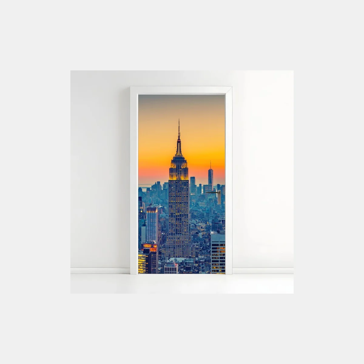 Door sticker sunset skyline over New York ⁕ Wallissimo® Door sticker sunset skyline over New York ⁕ Wallissimo®