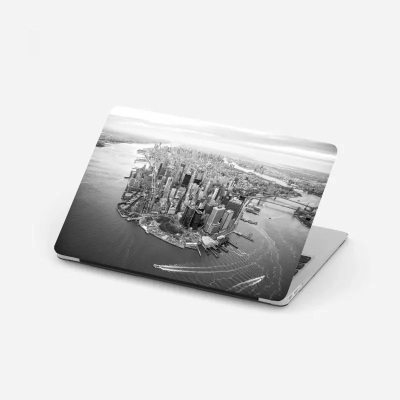 Laptop sticker Manhattan skyline aerial view ⁕ Wallissimo®