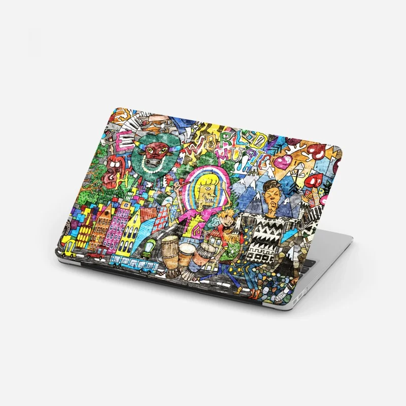 Laptop sticker colorful urban graffiti mural