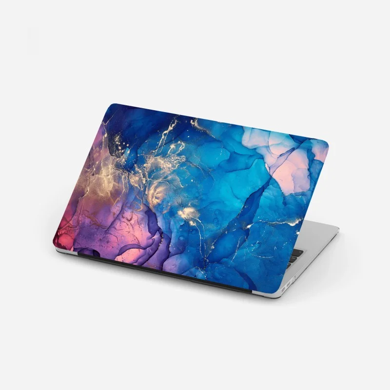 Laptop sticker ocean blue marble alcohol ink abstract