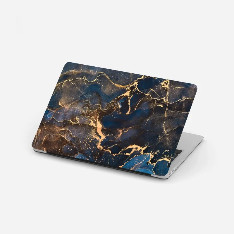 Laptop sticker midnight marble with golden veins