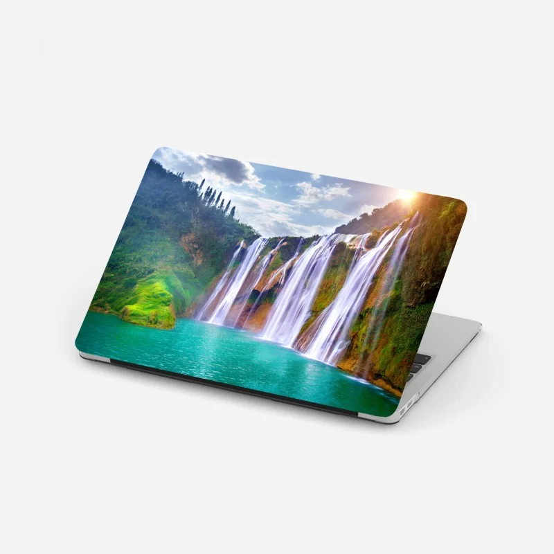 Laptop sticker Jiulong waterfall turquoise cascade in Luoping, China