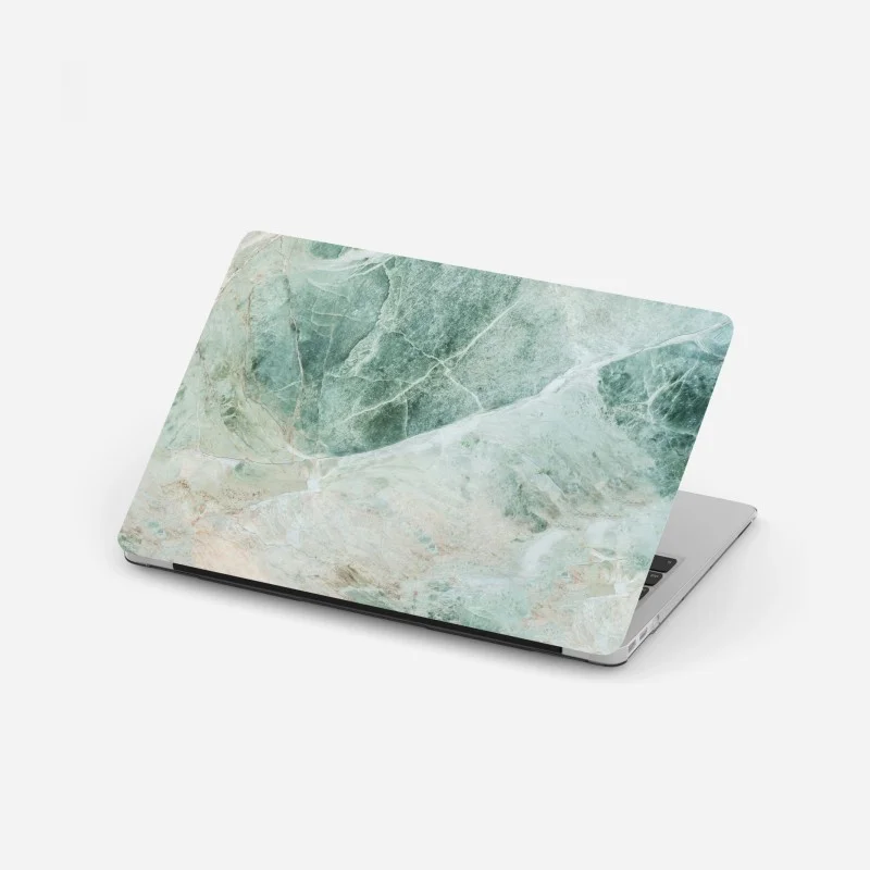 Laptop sticker green marble abstract texture