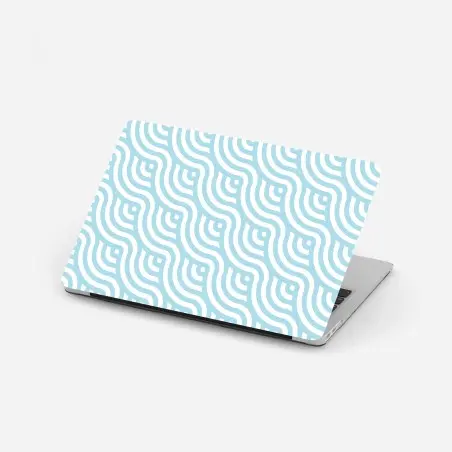 Laptop sticker soft turquoise geometric wave pattern • Wallissimo®