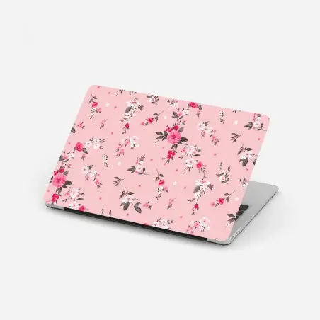Laptop sticker delicate pink floral pattern • Wallissimo®
