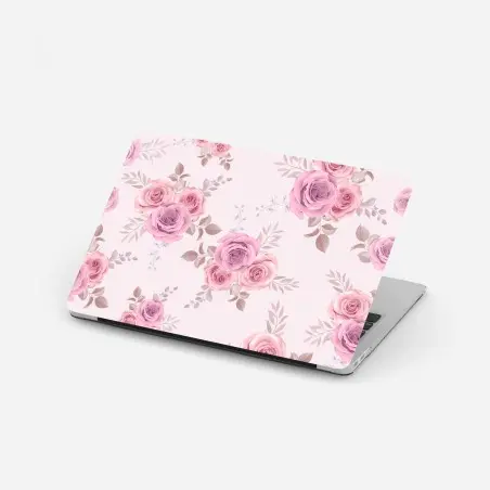 Laptop sticker delicate pink rose floral pattern • Wallissimo®