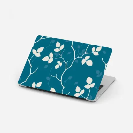 Laptop sticker turquoise botanical leaf pattern • Wallissimo®