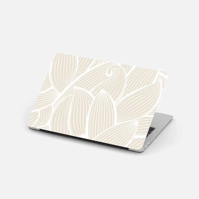 Laptop sticker soft beige botanical pattern