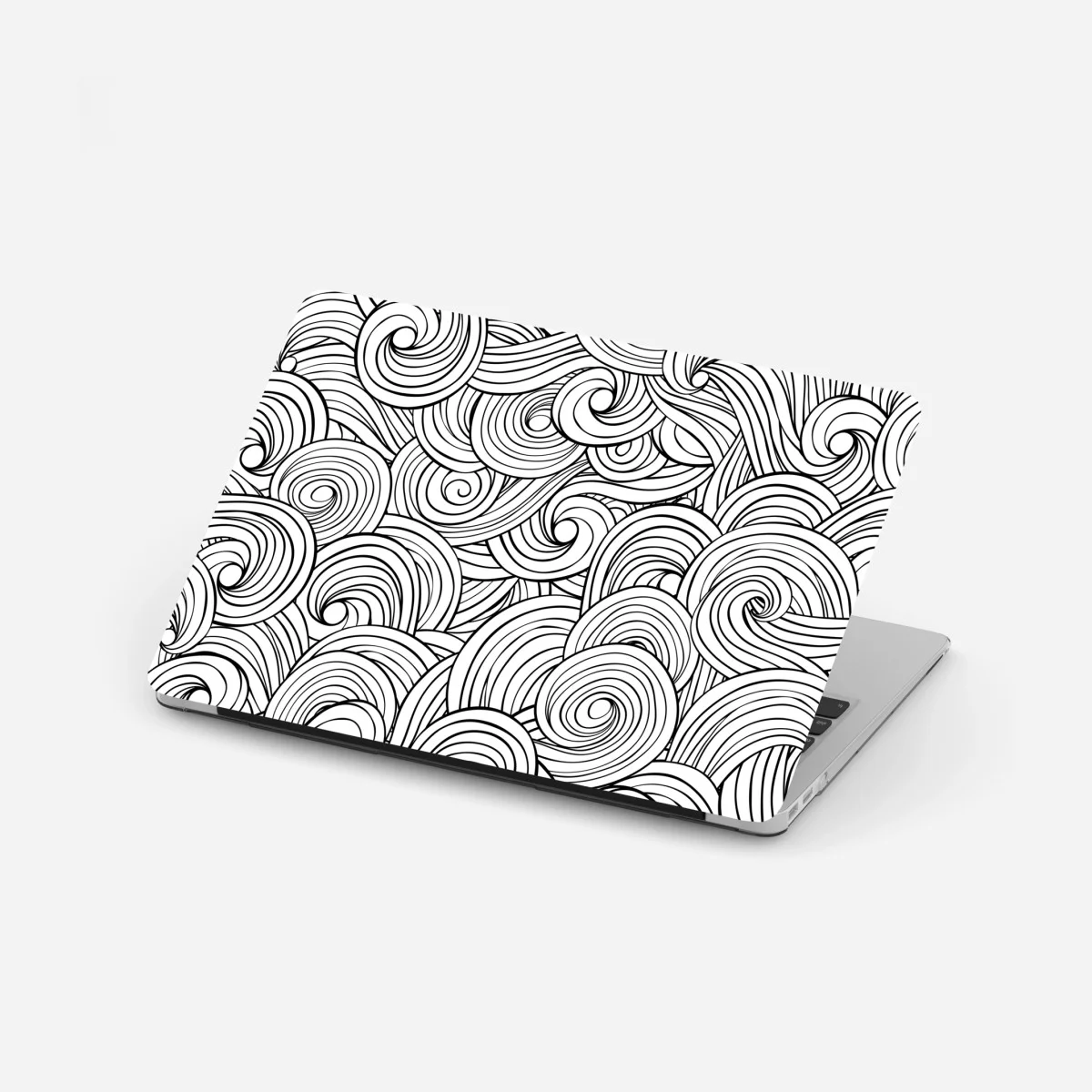 Laptop sticker black and white swirl pattern • Wallissimo® Laptop sticker black and white swirl pattern • Wallissimo®