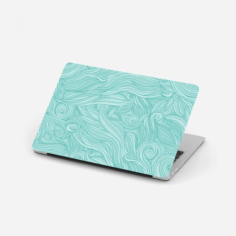 Laptop sticker turquoise wave pattern wall art
