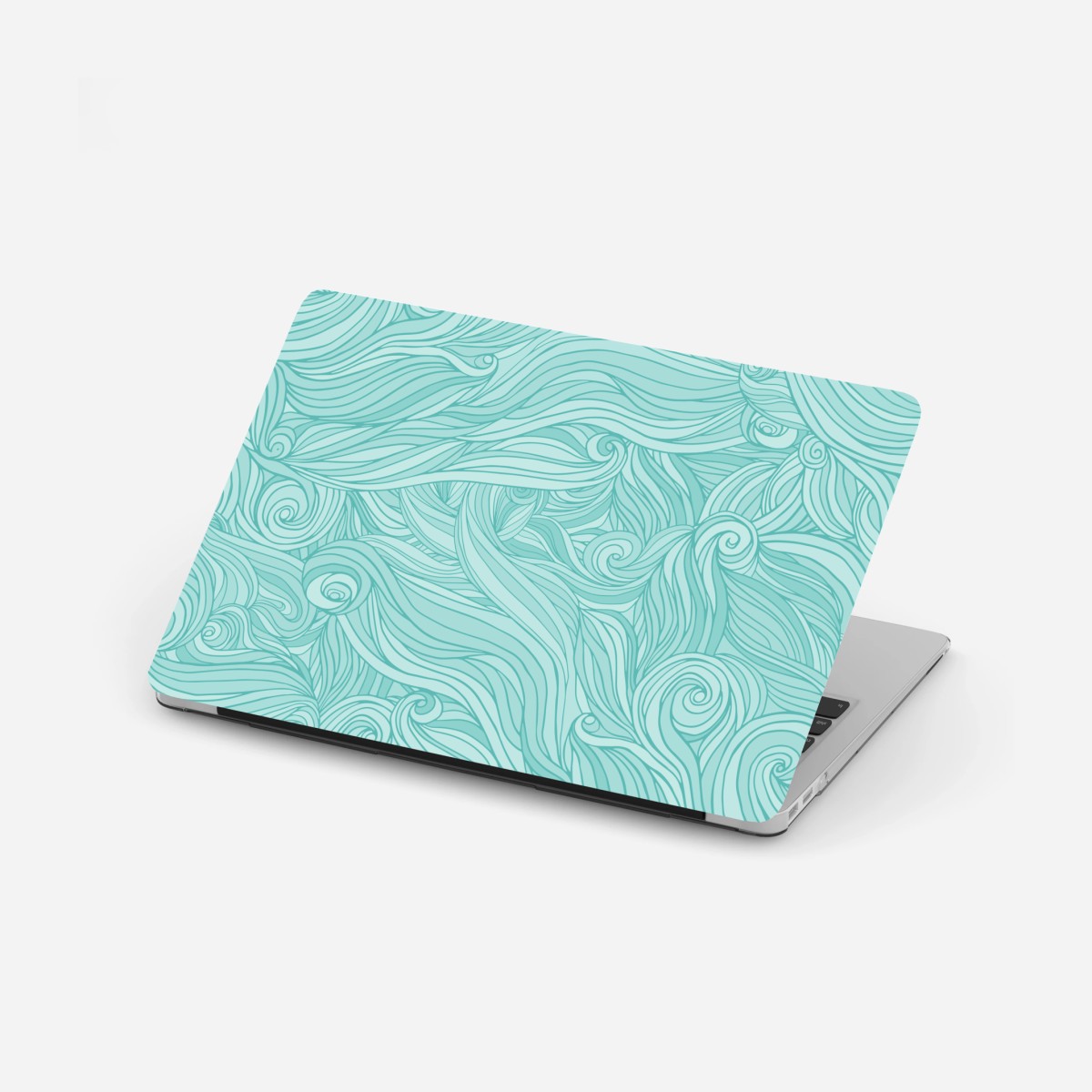 Laptop sticker turquoise wave pattern wall art • Wallissimo® Laptop sticker turquoise wave pattern wall art • Wallissimo®