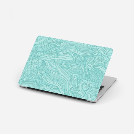 Laptop sticker turquoise wave pattern wall art • Wallissimo®