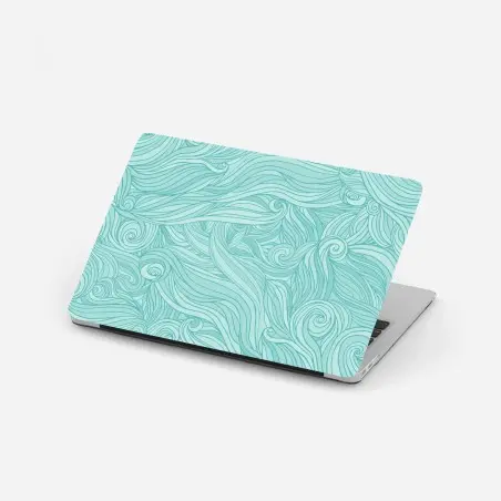 Laptop sticker turquoise wave pattern wall art • Wallissimo®