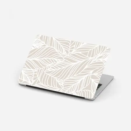 Laptop sticker neutral botanical leaf pattern • Wallissimo®